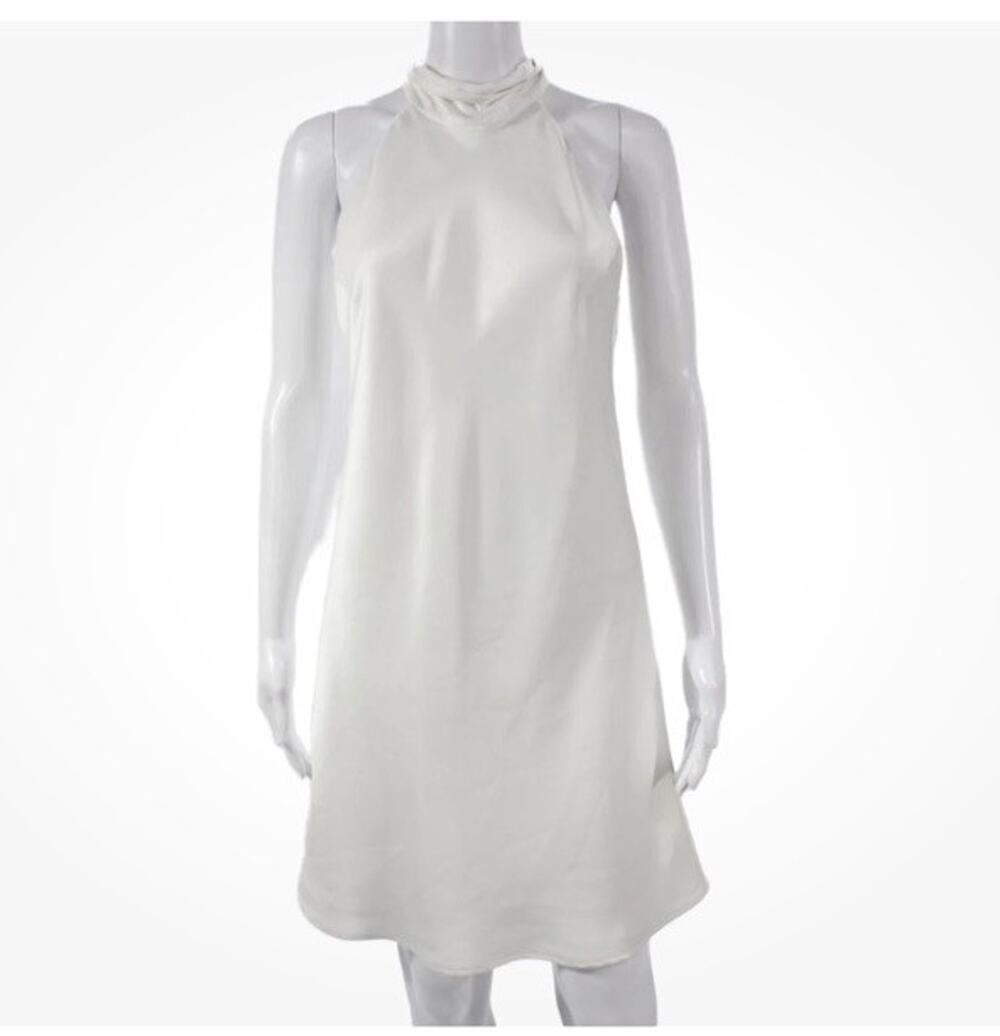 Galvan London Women White Halter Shift Dress Short Size 6- Perfect Condition